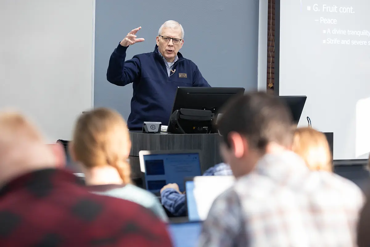 A professor teaching a class